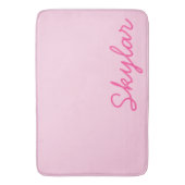 Blubble Gum Pink Hot Pink Custom Curry Name Badematte (Vorderseite Vertikal)
