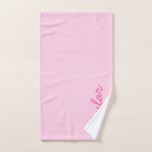 Blubble Gum Pink Hot Pink Custom Curry Name Badhandtuch Set (Handtuch)