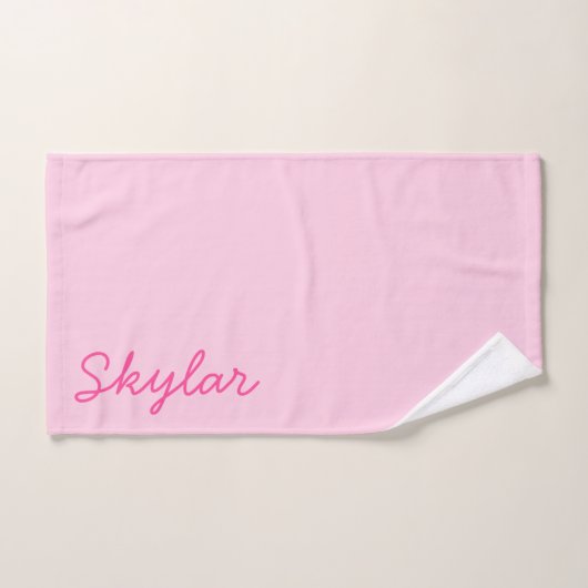 Blubble Gum Pink Hot Pink Custom Curry Name Badhandtuch Set (Handtuch)