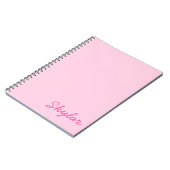 Blubble Gum Pink Hot Pink Custom Curry Name Notizblock (Linke Seite)