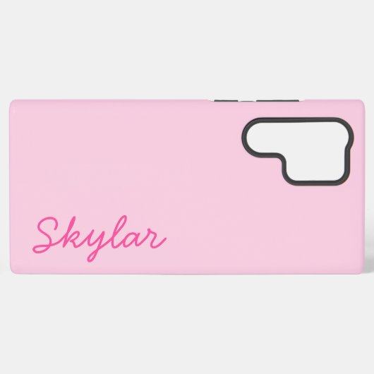 Blubble Gum Pink Hot Pink Custom Curry Name Samsung Galaxy Hülle (Rückseite (Horizontal))