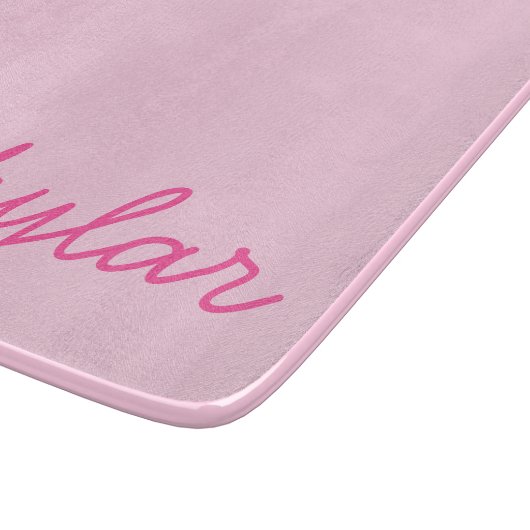 Blubble Gum Pink Hot Pink Custom Curry Name Schneidebrett (Ecke)