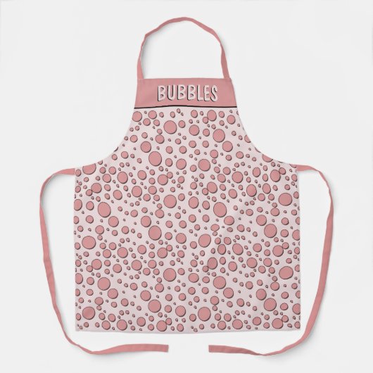 Blubble Gum Pink Polka Dots Custom Schürze (Vorderseite)