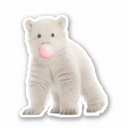 Blubble Gum Polar Bear Vinyl Sticker (Vorderseite)