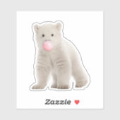 Blubble Gum Polar Bear Vinyl Sticker (Blatt)