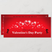 Blubble Hearts - Valentinstag Party Einladungen (Vorne/Hinten)