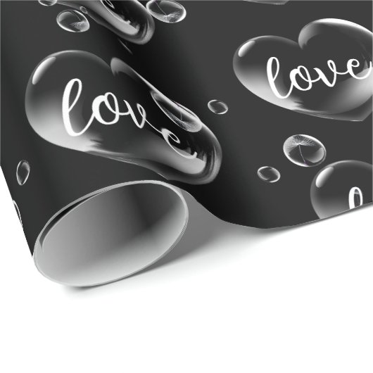 Blubble Heft mit Liebe Text Geschenkpapier (Rolleneckpunkt)