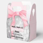 Blubble Letters Pink Bow Silver Disco Ball Geburts Geschenkschachtel (Geöffnet)