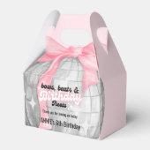 Blubble Letters Pink Bow Silver Disco Ball Geburts Geschenkschachtel (Vorderseite)
