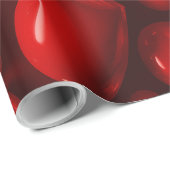 Blubble-Muster für rote Herzen Geschenkpapier (Rolleneckpunkt)