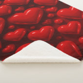 Blubble-Muster für rote Herzen Sherpadecke (3/4)
