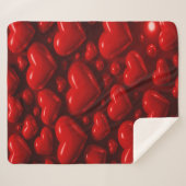 Blubble-Muster für rote Herzen Sherpadecke (Vorderseite (Horizontal))