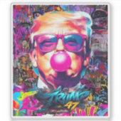 Blubble Pink Sonnenbrille mit Graffiti Aufkleber (Vorderseite)