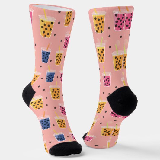 Blubble Tea Bliss - Fun Boba Milk Drink Socken (Gewinkelt)
