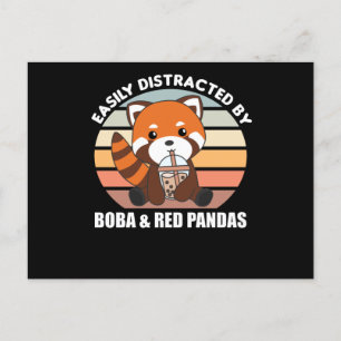 Blubble Tea Red Panda Chocolate Niedlichen Tiere B Postkarte