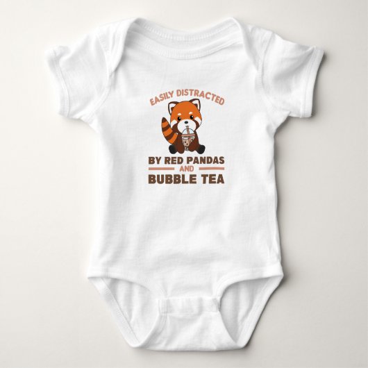 Blubble Tea Red Panda Chocolate Niedlicher Tiere B Baby Strampler (Vorderseite)