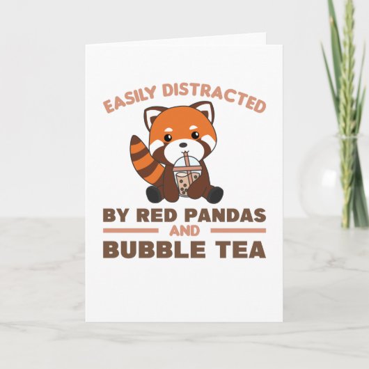 Blubble Tea Red Panda Chocolate Niedlicher Tiere B Karte (Vorderseite)