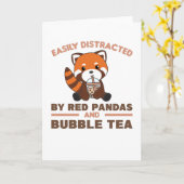 Blubble Tea Red Panda Chocolate Niedlicher Tiere B Karte (Gelbe Blume)