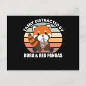 Blubble Tea Red Panda Chocolate Niedlicher Tiere B Postkarte (Vorderseite)