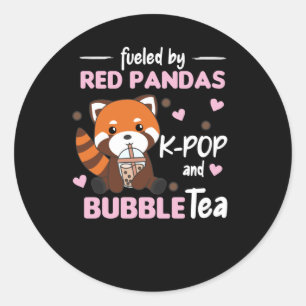 Blubble Tea Red Panda Chocolate Niedlicher Tiere B Runder Aufkleber