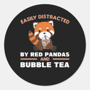 Blubble Tea Red Panda Chocolate Niedlicher Tiere B Runder Aufkleber