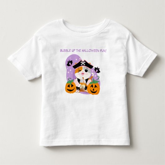 Blubble Tee mit Pirate Kawaii Cat Halloween Spaß (Vorderseite)