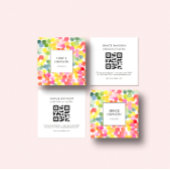 Blubble Tee Regenbogen Rosa Orange Green QR Code Quadratische Visitenkarte
