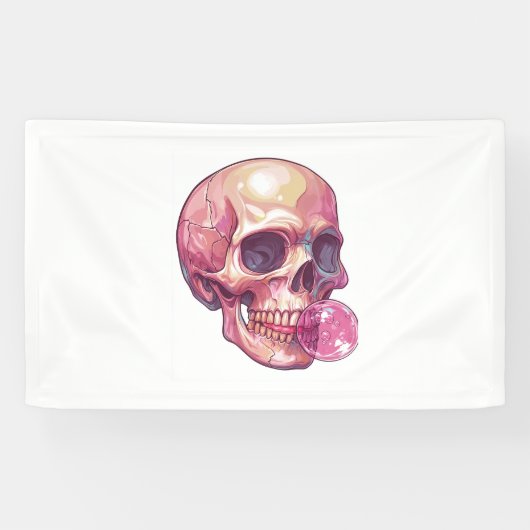 Blubble Trouble Skull - Funny Gum Skelett Banner (Horizontal)