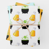 Blubbling Cauldron Magic Pop Skull Halloween Geschenkpapier Set (Beispiel)