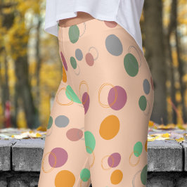 Blubbly Apricot Pink Bubbles Muster Leggings