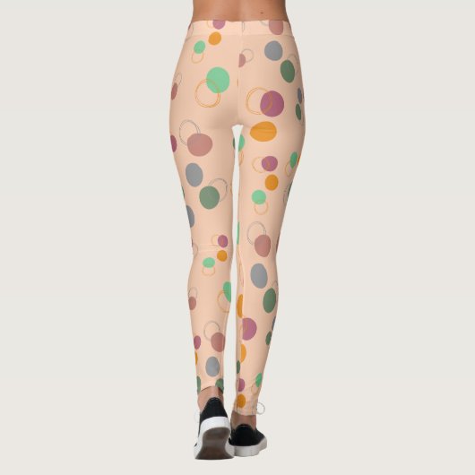 Blubbly Apricot Pink Bubbles Muster Leggings (Rückseite)