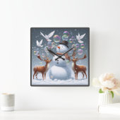 Blubbly Blizzard Clock Quadratische Wanduhr (Zuhause)