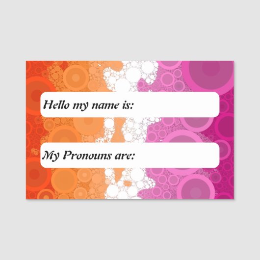 Blubbly Customizable Abstrakt Lesbian Prix Flag Namensschild (Vorderseite)