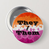 Blubbly Customizable Pronoun Lesbian Prix Flag Button (Vorne & Hinten)