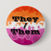 Blubbly Customizable Pronoun Lesbian Prix Flag Button (Vorderseite)