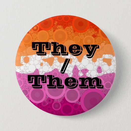 Blubbly Customizable Pronoun Lesbian Prix Flag Button (Vorderseite)