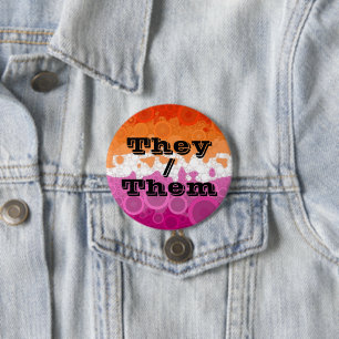 Blubbly Customizable Pronoun Lesbian Prix Flag Button