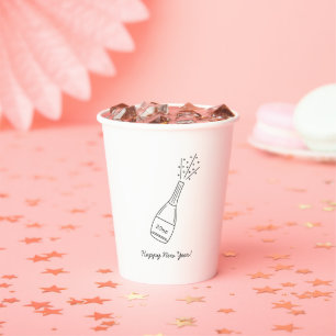 Blubbly Popping Champagner Flasche Neujahr Pappbecher