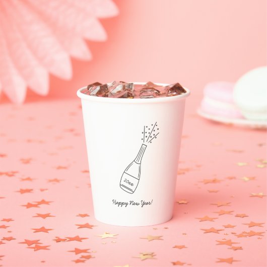Blubbly Popping Champagner Flasche Neujahr Pappbecher (Insitu)