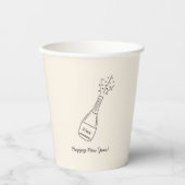 Blubbly Popping Champagner Flasche Neujahr Pappbecher (Vorderseite)