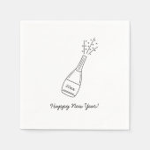 Blubbly Popping Champagner Flasche Neujahr Serviette (Vorderseite)