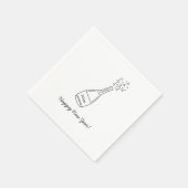 Blubbly Popping Champagner Flasche Neujahr Serviette (Ecke)