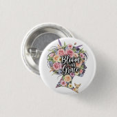 Bluben mit anmaßendem Blumenzitat Button (Vorne & Hinten)