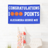 Blue 1000 Basketball Career Points Scorer Player Banner (Insitu)