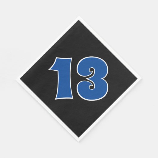 Blue "13" mit Veranstaltung in der White Kontur # Serviette (Ecke)