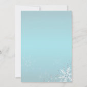 Blue 16 . Geburtstag Winter Wonderland Snowflakes Einladung (Rückseite)