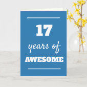 Blue 17. Geburtstag Karte (Gelbe Blume)