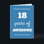 Blue 18. Geburtstagskarte Karte<br><div class="desc">Spaß blau 18 Jahre phantastische Karte für diesen 18. Geburtstag,  die Sie leicht personalisieren können,  die Insider-Karte-Nachricht,  wenn gewollt.</div>