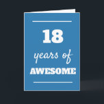 Blue 18. Geburtstagskarte Karte<br><div class="desc">Spaß blau 18 Jahre phantastische Karte für diesen 18. Geburtstag,  die Sie leicht personalisieren können,  die Insider-Karte-Nachricht,  wenn gewollt.</div>