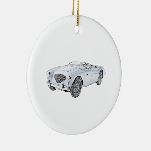 Blue 1953 Austin-Healey-Konvertible Keramik Ornament (Rechts)